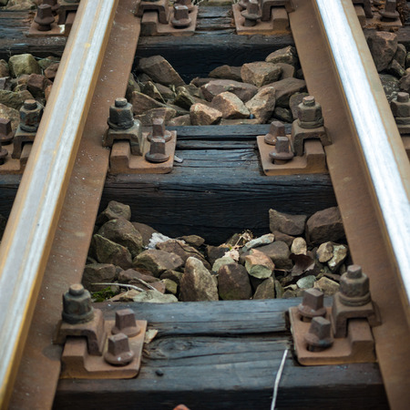 view of the railway track on a sunny dayの写真素材