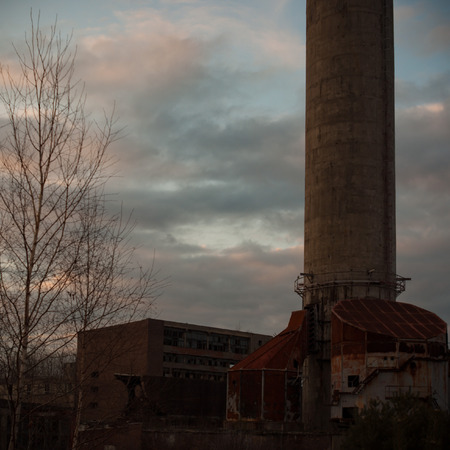 ruins of a very heavily polluted industrial factory, industrial seriesの写真素材