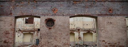 ruins of a very heavily polluted industrial factory, industrial seriesの写真素材