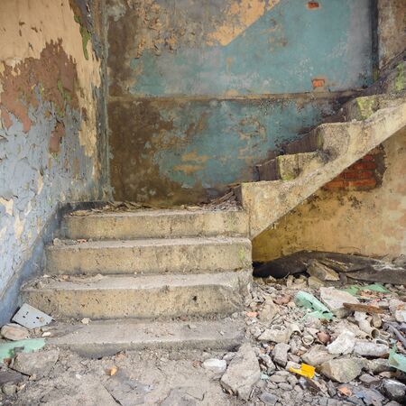 ruins of a very heavily polluted industrial factory, industrial seriesの写真素材