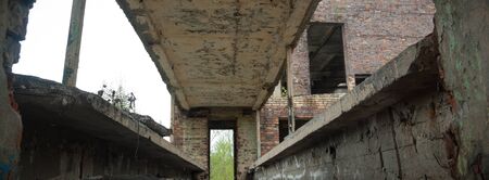 ruins of a very heavily polluted industrial factory, industrial seriesの写真素材