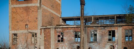 ruins of a very heavily polluted industrial factory, industrial seriesの写真素材