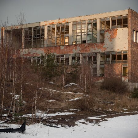 ruins of a very heavily polluted industrial factory, industrial seriesの写真素材