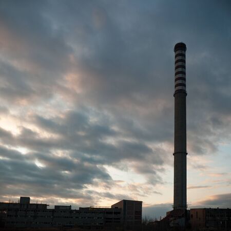 ruins of a very heavily polluted industrial factory, industrial seriesの写真素材