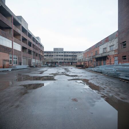 ruins of a very heavily polluted industrial factory, industrial seriesの写真素材