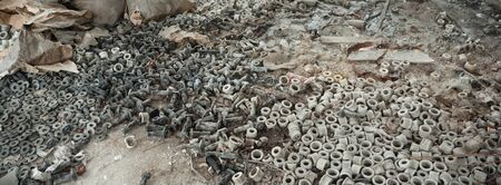 ruins of a very heavily polluted industrial factory, industrial seriesの写真素材