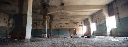 ruins of a very heavily polluted industrial factory, industrial seriesの写真素材