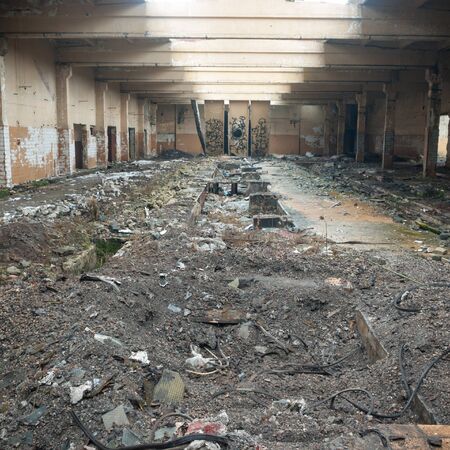 ruins of a very heavily polluted industrial factory, industrial seriesの写真素材