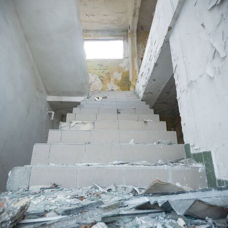 ruins of a very heavily polluted industrial factory, industrial seriesの写真素材