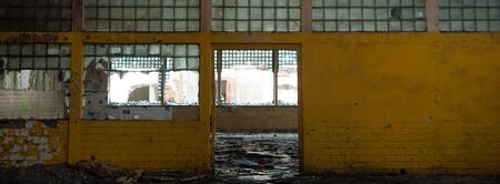 ruins of a very heavily polluted industrial factory, industrial seriesの写真素材