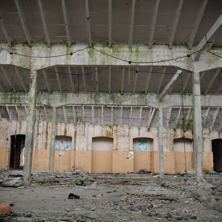 ruins of a very heavily polluted industrial factory, industrial seriesの写真素材