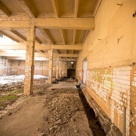 ruins of a very heavily polluted industrial factory, industrial seriesの写真素材