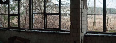 ruins of a very heavily polluted industrial factory, industrial seriesの写真素材