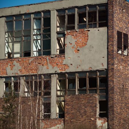 ruins of a very heavily polluted industrial factory, industrial seriesの写真素材