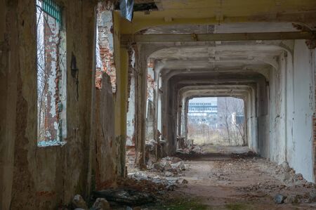 ruins of a very heavily polluted industrial factory, industrial seriesの写真素材