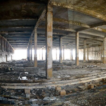 ruins of a very heavily polluted industrial factory, industrial seriesの写真素材