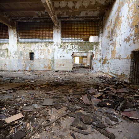 ruins of a very heavily polluted industrial factory, industrial seriesの写真素材