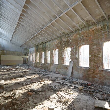 ruins of a very heavily polluted industrial factory, industrial seriesの写真素材
