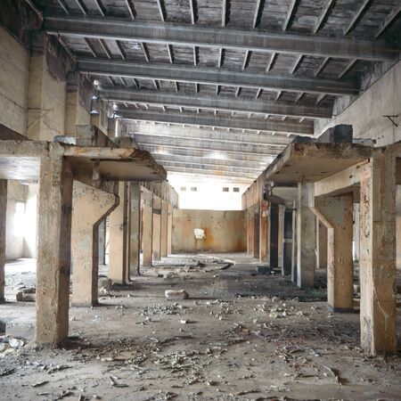 ruins of a very heavily polluted industrial factory, industrial seriesの写真素材