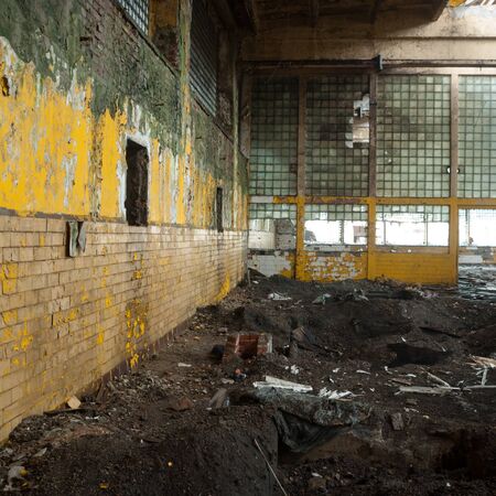 ruins of a very heavily polluted industrial factory, industrial seriesの写真素材