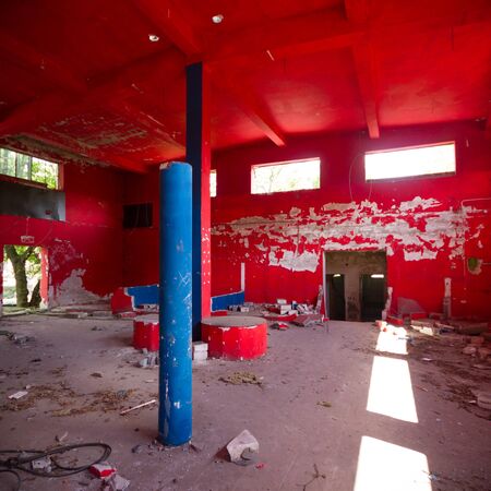 ruins of a very heavily polluted industrial factory, industrial seriesの写真素材