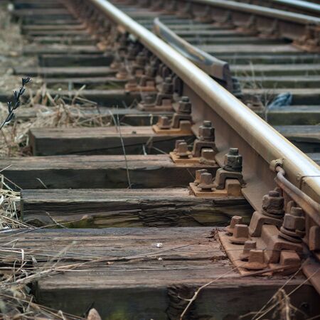 view of the railway track on a sunny dayの写真素材