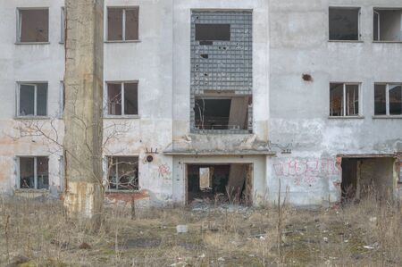 ruins of a very heavily polluted industrial factory, industrial seriesの写真素材