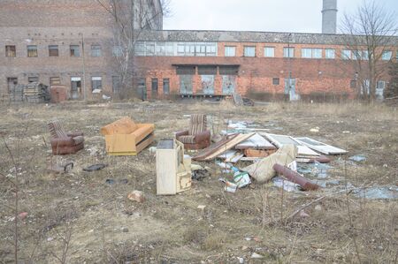 ruins of a very heavily polluted industrial factory, industrial seriesの写真素材