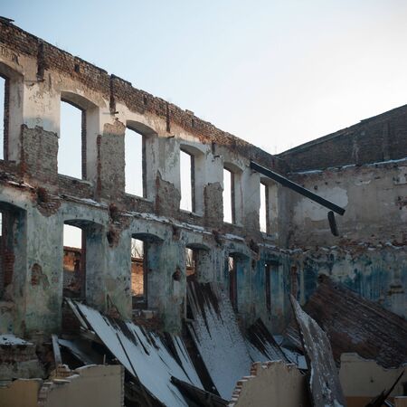 ruins of a very heavily polluted industrial factory, industrial seriesの写真素材