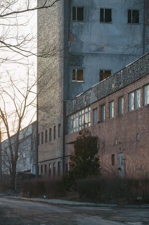 ruins of a very heavily polluted industrial factory, industrial seriesの写真素材