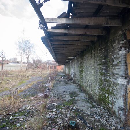 ruins of a very heavily polluted industrial factory, industrial seriesの写真素材