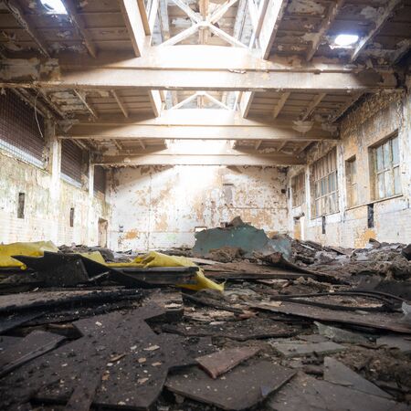 ruins of a very heavily polluted industrial factory, industrial seriesの写真素材
