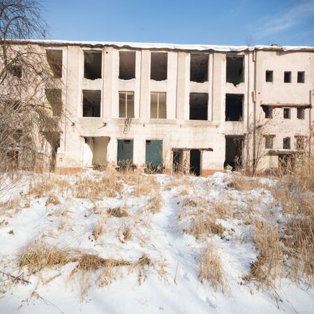 ruins of a very heavily polluted industrial factory, industrial seriesの写真素材