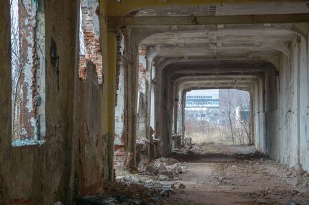 ruins of a very heavily polluted industrial factory, industrial seriesの写真素材