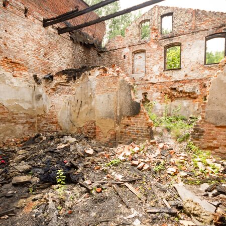 ruins of a very heavily polluted industrial factory, industrial seriesの写真素材