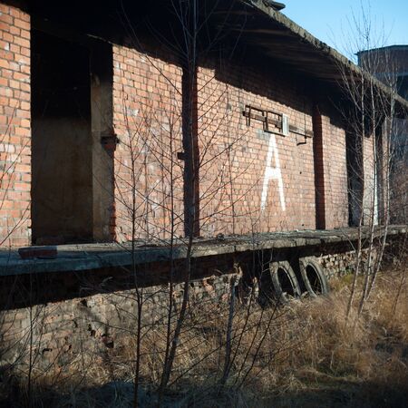 ruins of a very heavily polluted industrial factory, industrial seriesの写真素材