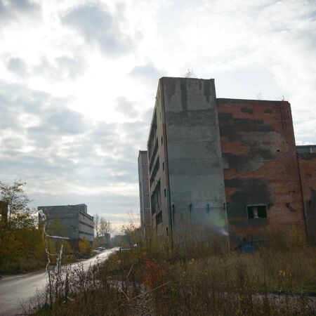 ruins of a very heavily polluted industrial factory, industrial seriesの写真素材