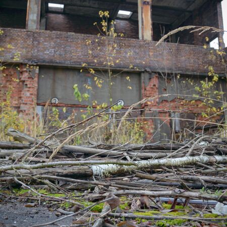 ruins of a very heavily polluted industrial factory, industrial seriesの写真素材