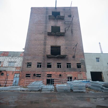 ruins of a very heavily polluted industrial factory, industrial seriesの写真素材