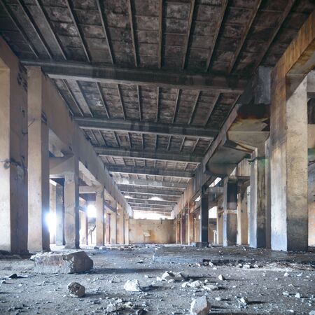 ruins of a very heavily polluted industrial factory, industrial seriesの写真素材