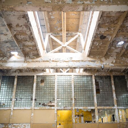 ruins of a very heavily polluted industrial factory, industrial seriesの写真素材