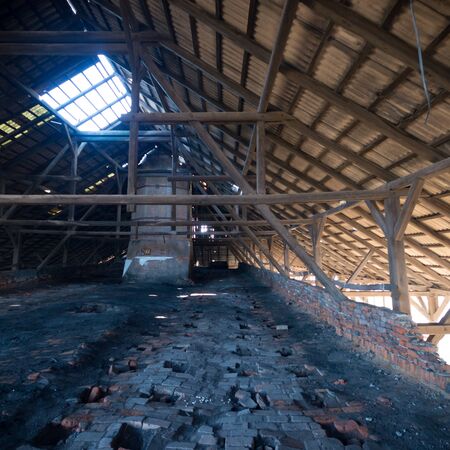 ruins of a very heavily polluted industrial factory, industrial seriesの写真素材