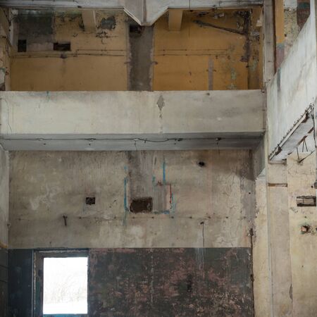 ruins of a very heavily polluted industrial factory, industrial seriesの写真素材
