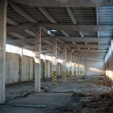 ruins of a very heavily polluted industrial factory, industrial seriesの写真素材
