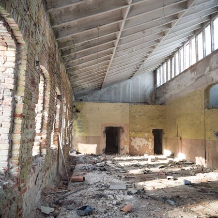 ruins of a very heavily polluted industrial factory, industrial seriesの写真素材