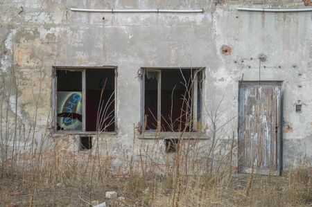 ruins of a very heavily polluted industrial factory, industrial seriesの写真素材