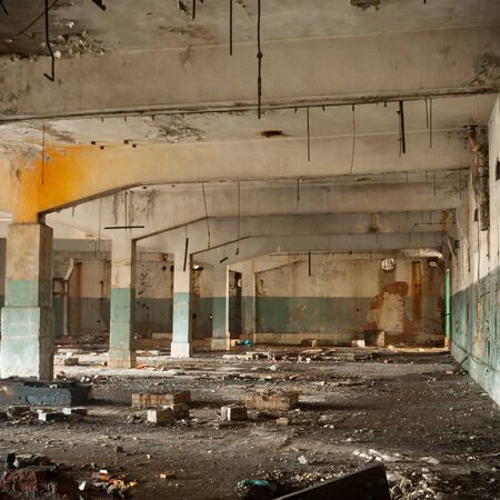ruins of a very heavily polluted industrial factory, industrial seriesの写真素材