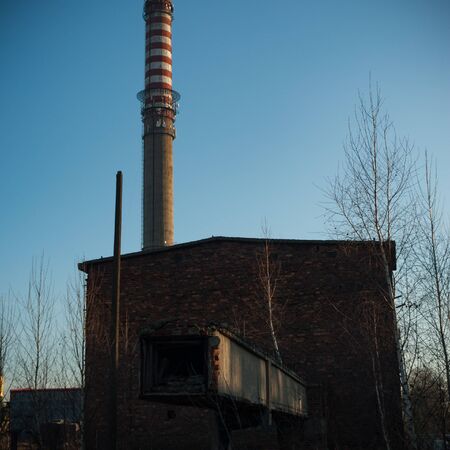 ruins of a very heavily polluted industrial factory, industrial seriesの写真素材