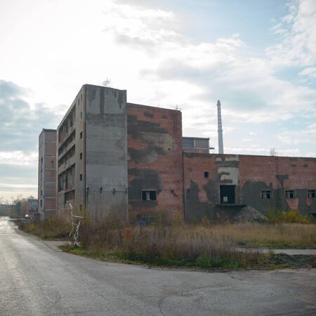 ruins of a very heavily polluted industrial factory, industrial seriesの写真素材