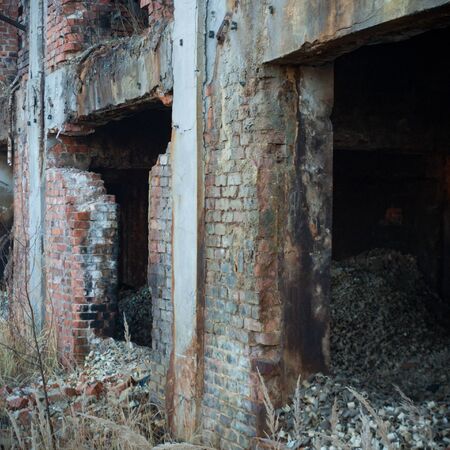 ruins of a very heavily polluted industrial factory, industrial seriesの写真素材